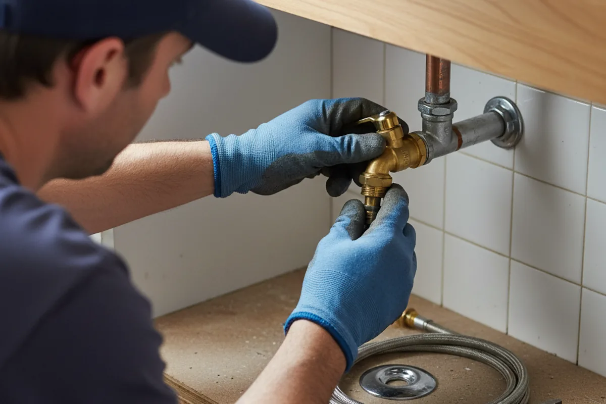 Shutoff valve and fitting work during Faucet and Fixture Repair in Foster